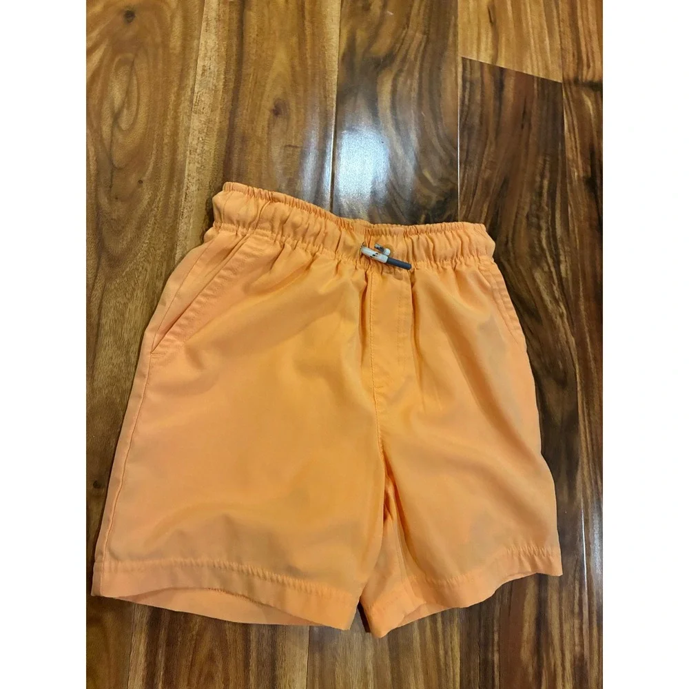 Tommy Bahama Boys Orange Swim Trunks Board Shorts Size S‎ 5/6 Elastic Waist
